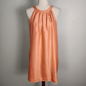 NWT J. Crew Peach 100% Dupioni Silk Swoop A-Line Mini Dress In Size 12 #680‎